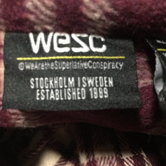 WESC Maroon snap shacket NWT - Picture 10 of 12